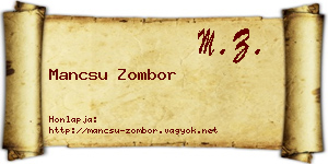 Mancsu Zombor névjegykártya